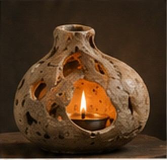 Sculpture lumineuse après cuisson, visuel d’ambiance